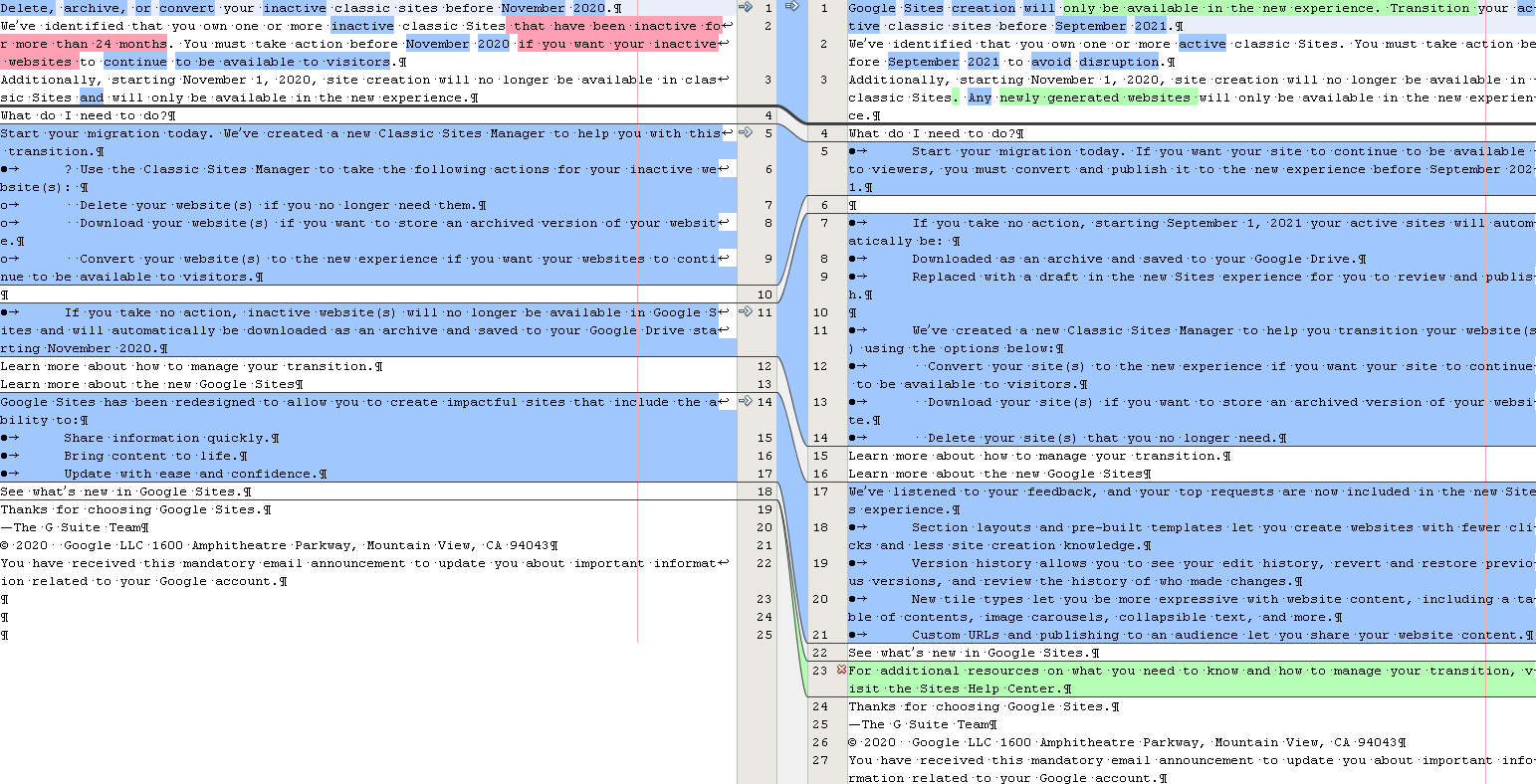 Migrate Take action your inactive classic sites to new Google Sites before Nov 2020 - comparison.png